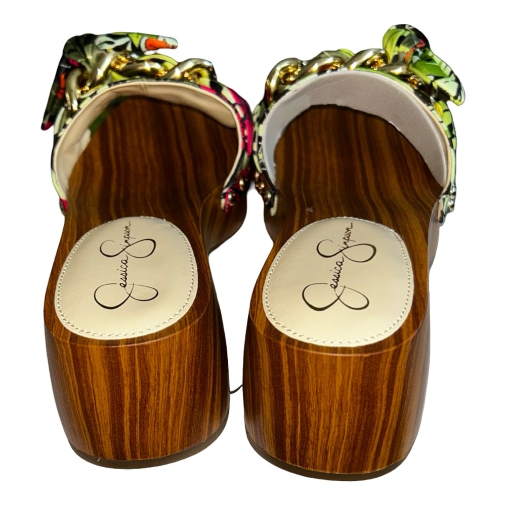 Jessica Simpson Resima Platform Slide Sandals Tropical Chain Clogs Size 6 NWT - Picture 4 of 10